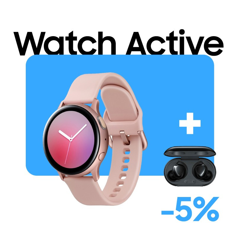 Galaxy Watch Active Rose + Buds Plus