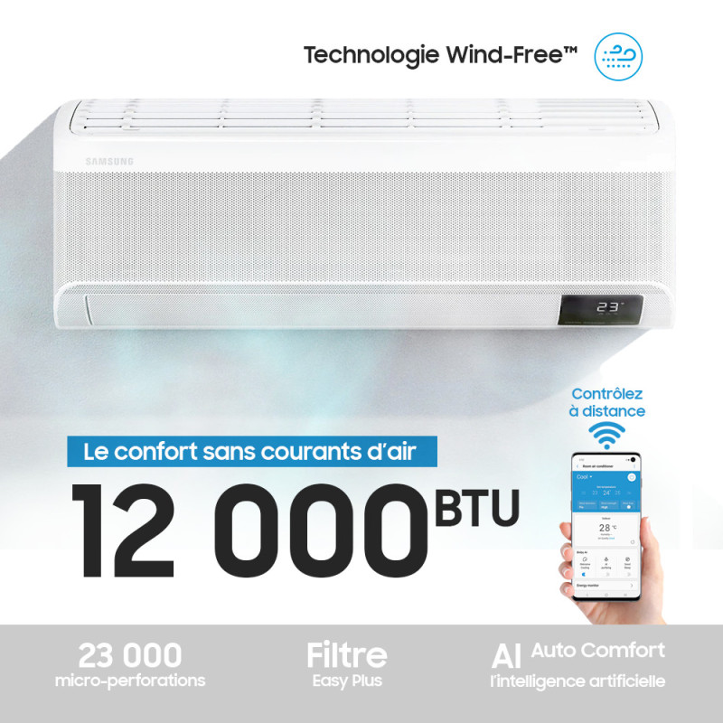 Climatiseur Mural avec Wind-Free™, 12,000 BTU