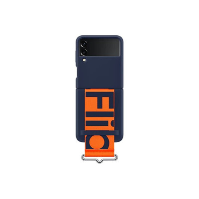 Coque en Silicone avec Strap Navy Galaxy Z Flip3