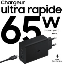 Chargeur 65W Power Adapter Trio - Samsung Brand Shop Lac 1-2 Couleur Noir