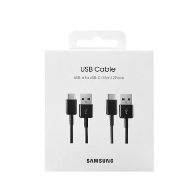 SAMSUNG Câble USB-A vers USB Type-C - 150cm (Pack de 2 câbles) pour Smartphone et Tablette