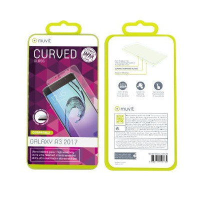 Super Film de Luxe par Muvit, Curved, Verre Trempé Samsung Galaxy A3 2017