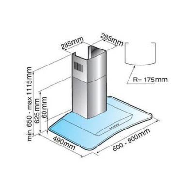 Hotte décorative murale Inox - HC9390BG