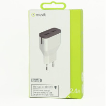 Muvit Chargeur Secteur 2 USB 2.4 A